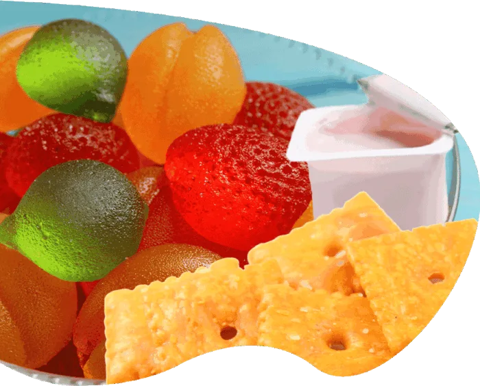 mistura de alimentos coloridos com corantes orgânicos