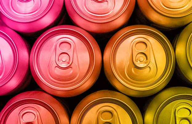 colorful cans of energy drinks