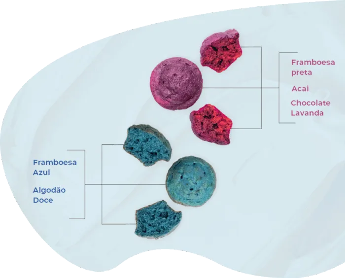 blue and purple bakery items