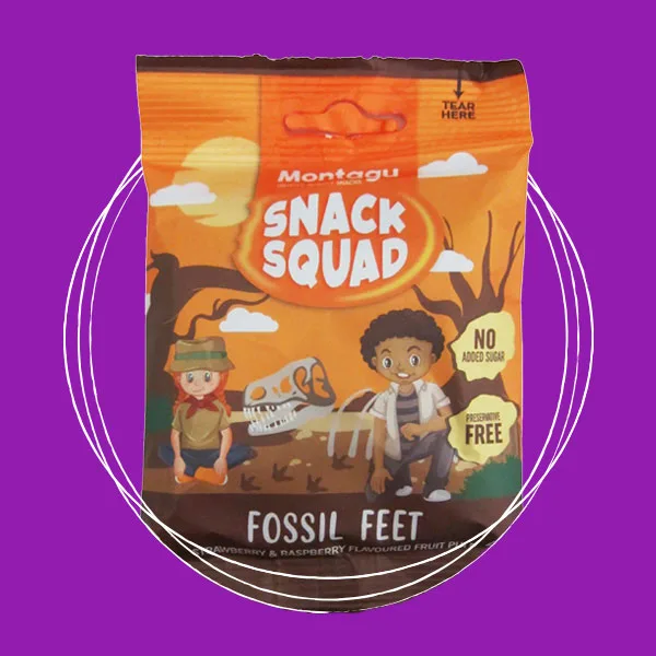 Montagu Snack Squad Strawberry & Raspberry Flavoured Fossil Feet Snack Pack