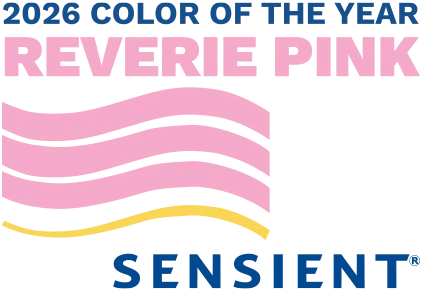 sensient color of the year 2026 badge reverie pink
