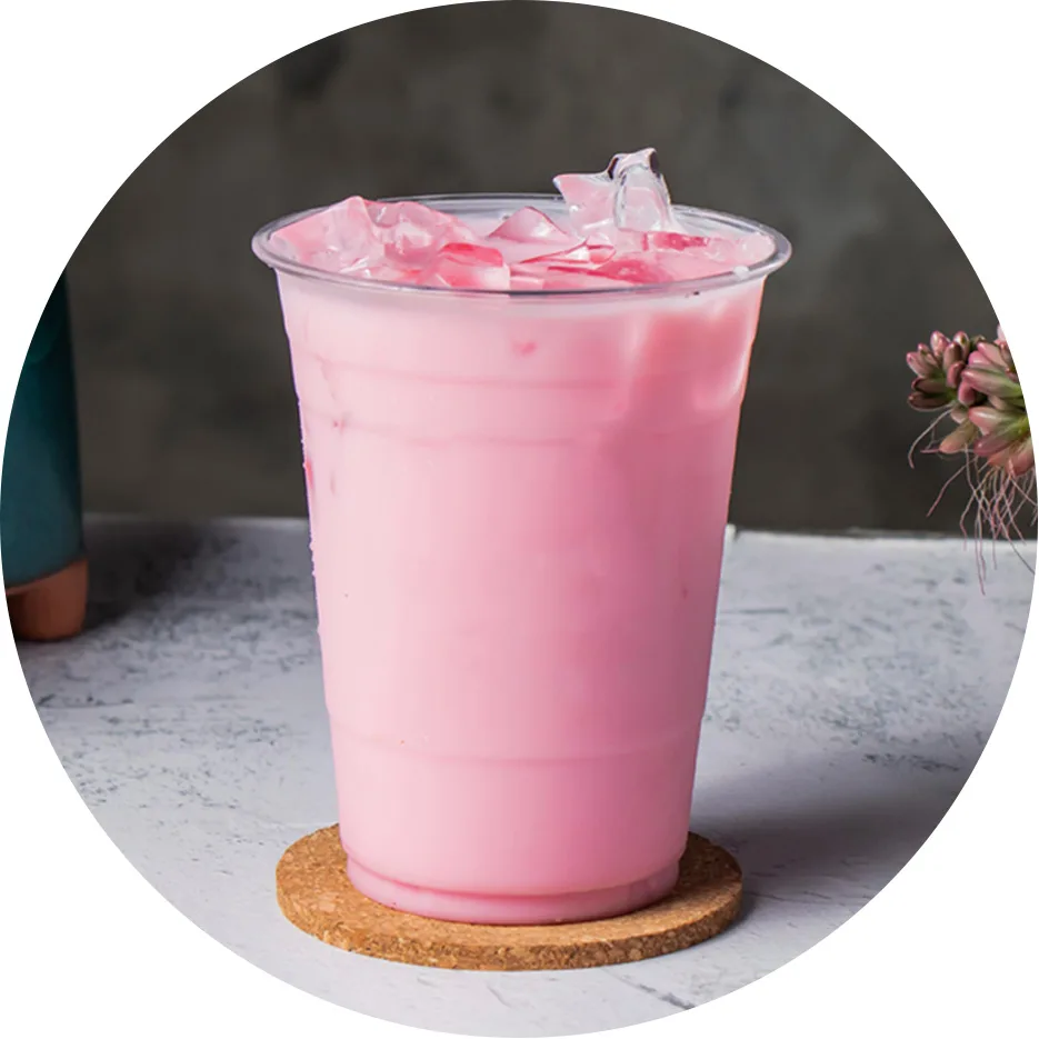 pink iced drink